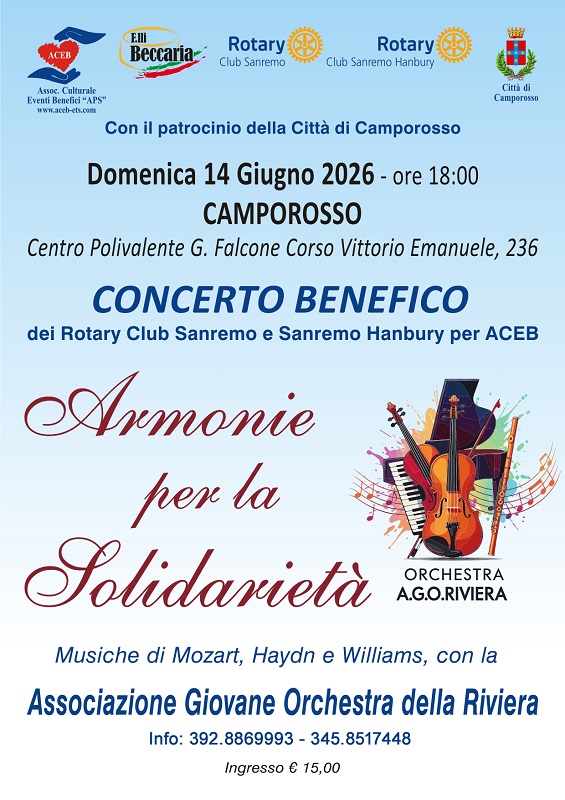 Armonie per la solidarietà, concerto benefico 2026