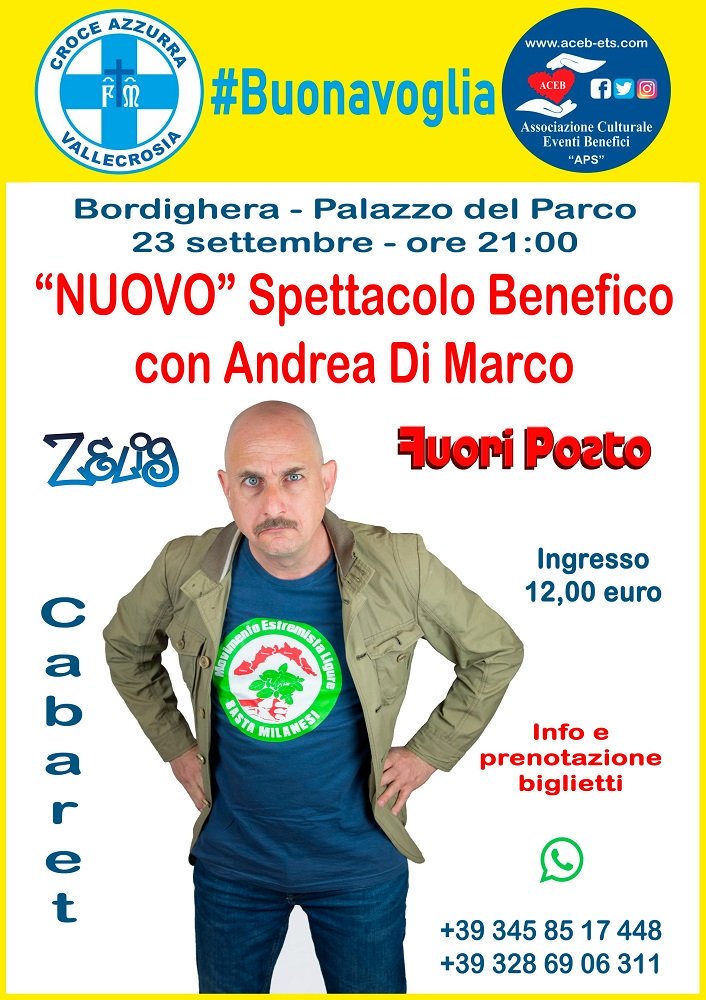 Nuovo spettacolo benefico con Andrea Di Marco