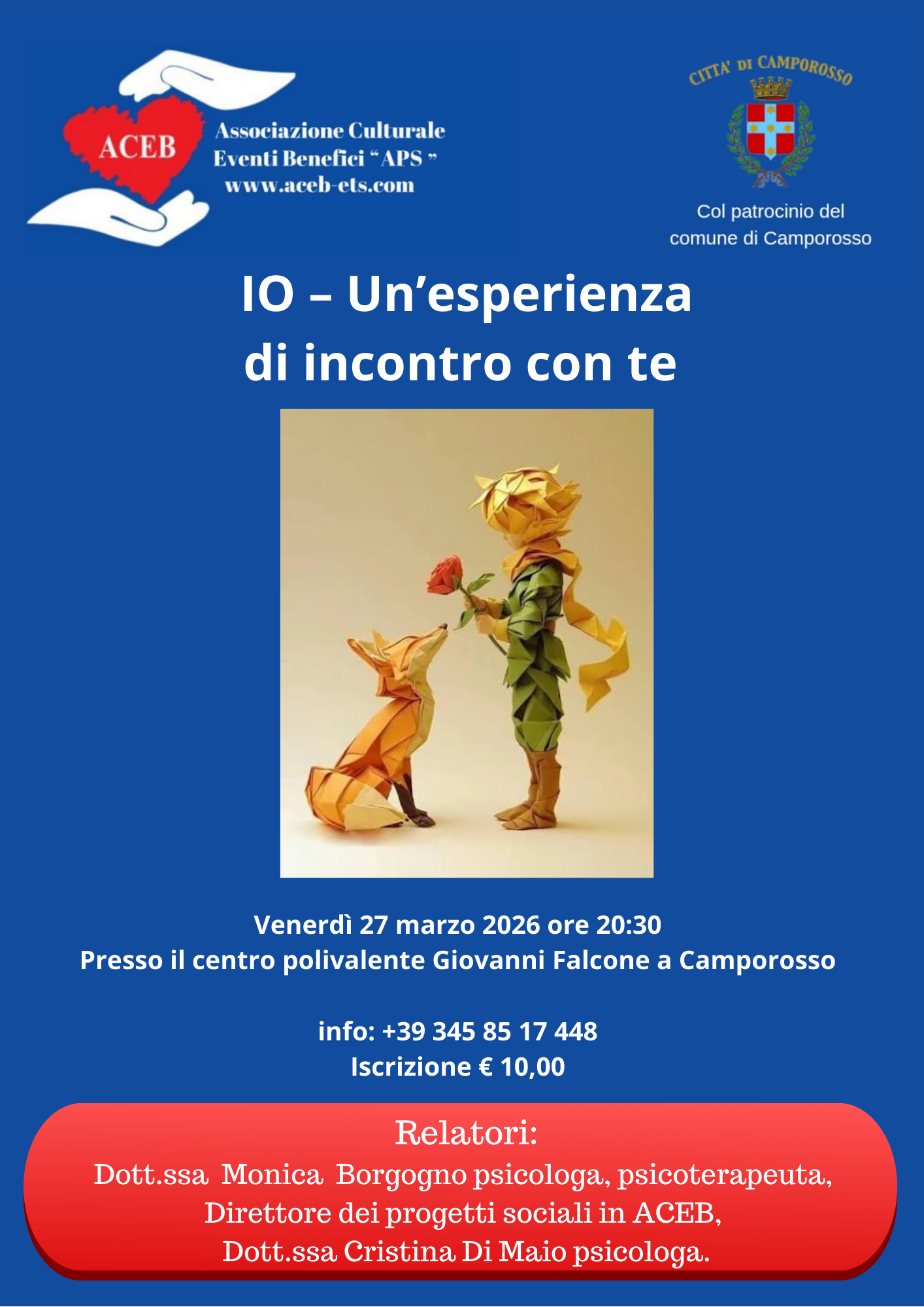 Corso sociale: io un'esperienza di incontro con te 27/03/26